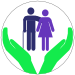 graphic showing two people being supported by  cupped hands